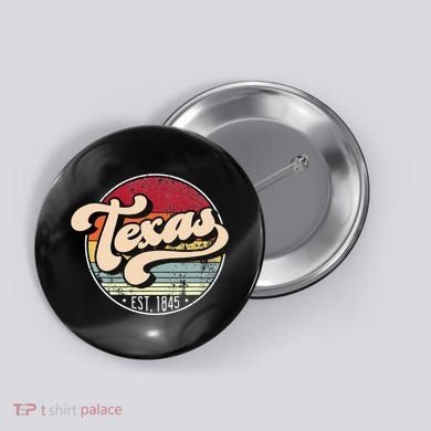 Retro Texas Home State Tx Cool 70s Style Sunset Button