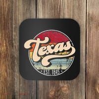 Retro Texas Home State Tx Cool 70s Style Sunset Coaster thumb 0