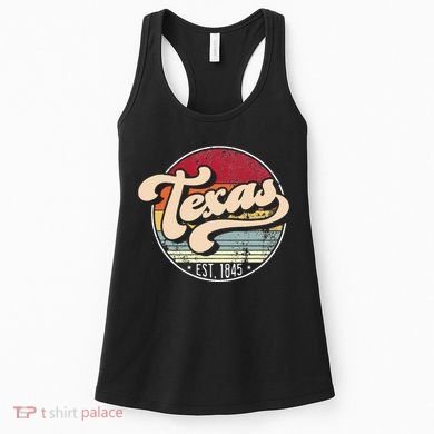 Retro Texas Home State Tx Cool 70s Style Sunset Women's Tank Top