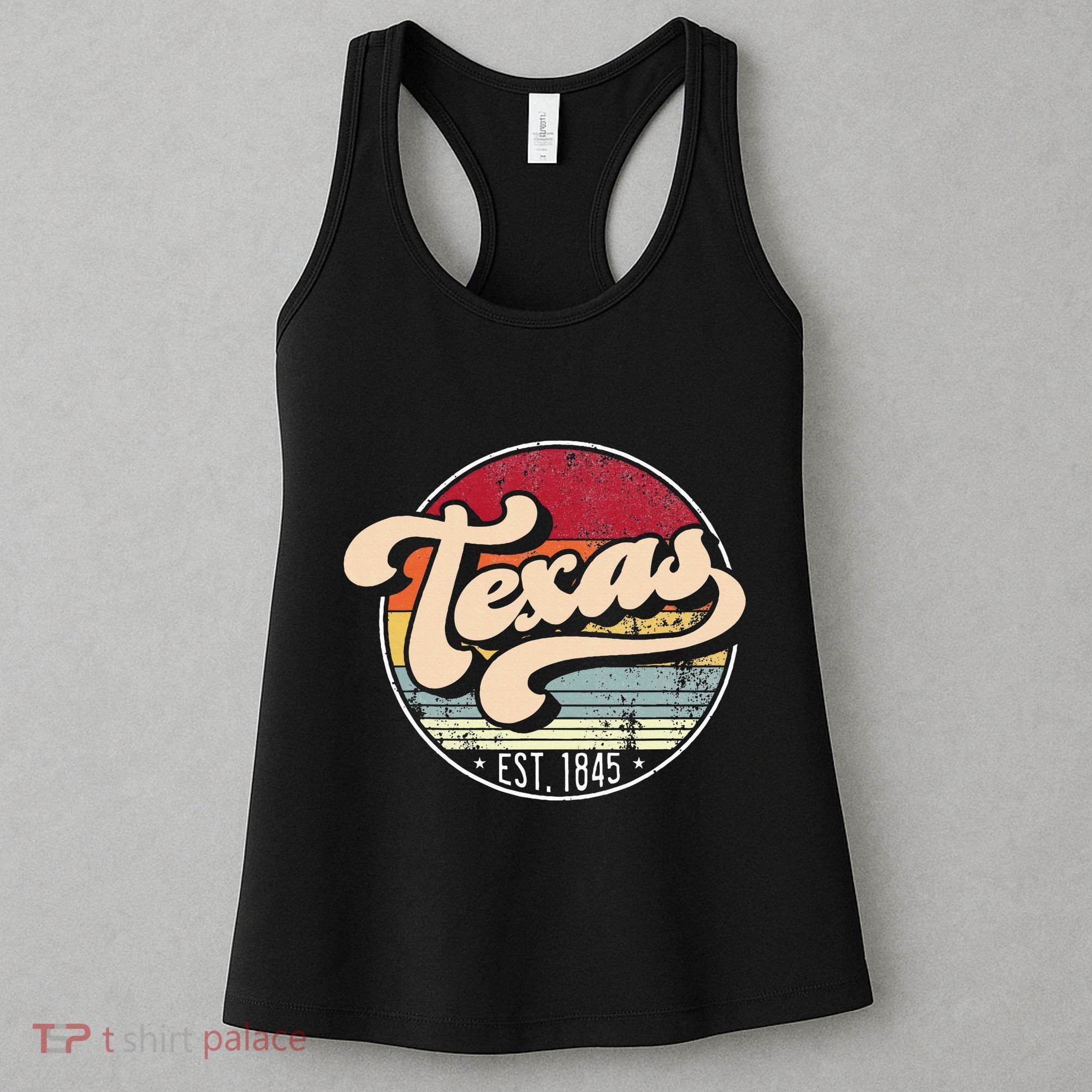 Retro Texas Home State Tx Cool 70s Style Sunset Women's Tank Top