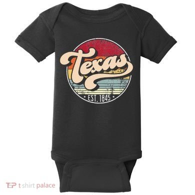 Retro Texas Home State Tx Cool 70s Style Sunset Baby Bodysuit