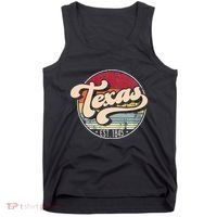 Retro Texas Home State Tx Cool 70s Style Sunset Tank Top thumb 0