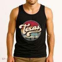 Retro Texas Home State Tx Cool 70s Style Sunset Tank Top thumb 3