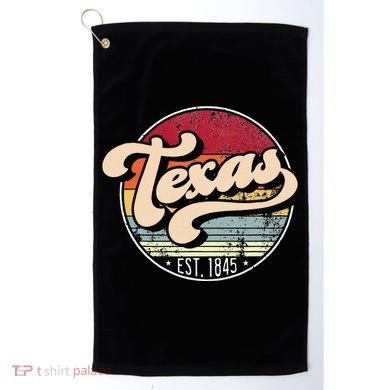 Retro Texas Home State Tx Cool 70s Style Sunset Golf Towel