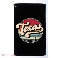 Retro Texas Home State Tx Cool 70s Style Sunset Golf Towel thumb 0