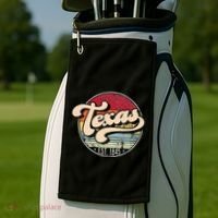 Retro Texas Home State Tx Cool 70s Style Sunset Golf Towel thumb 2