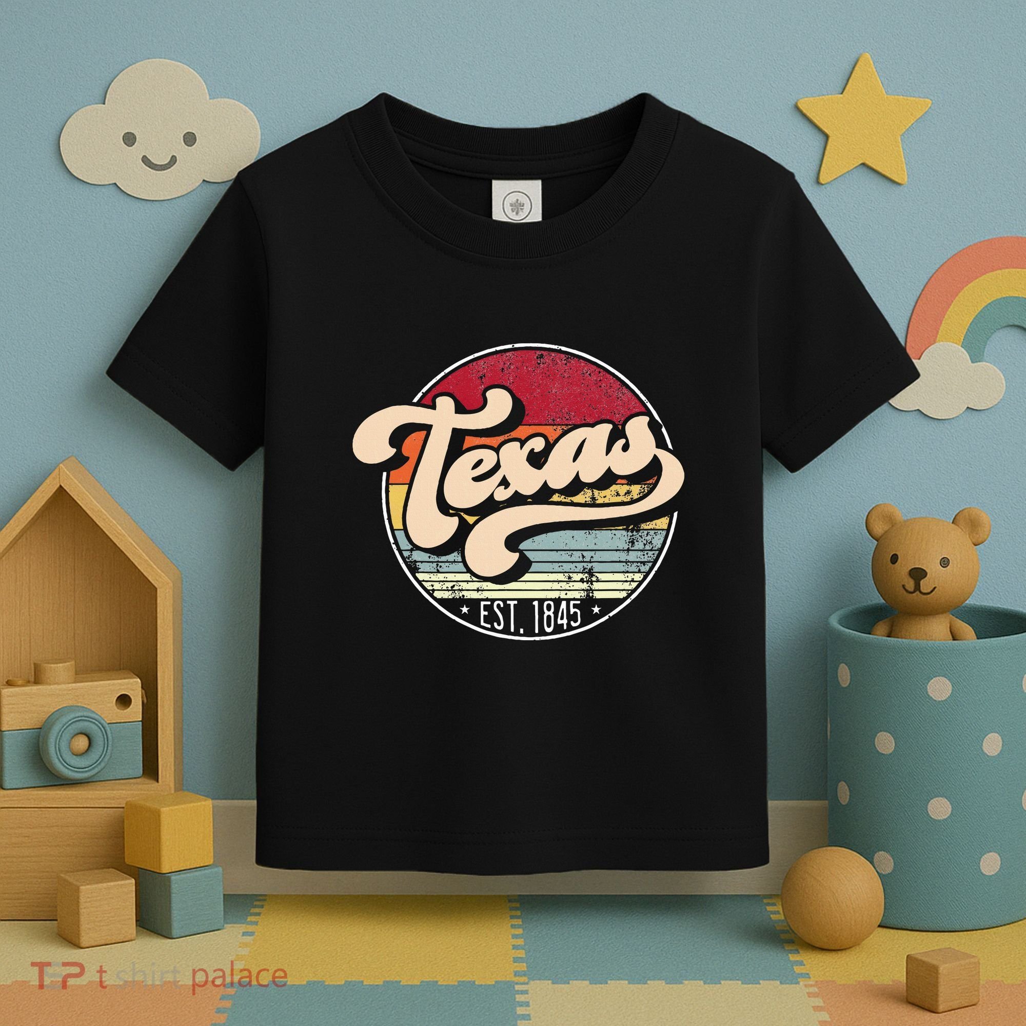 Retro Texas Home State Tx Cool 70s Style Sunset Toddler T-Shirt