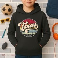 Retro Texas Home State Tx Cool 70s Style Sunset Kids Hoodie thumb 2