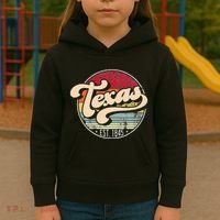Retro Texas Home State Tx Cool 70s Style Sunset Kids Hoodie thumb 3