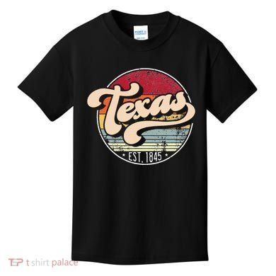 Retro Texas Home State Tx Cool 70s Style Sunset Kids T-Shirt