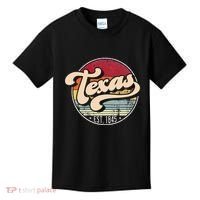 Retro Texas Home State Tx Cool 70s Style Sunset Kids T-Shirt thumb 0