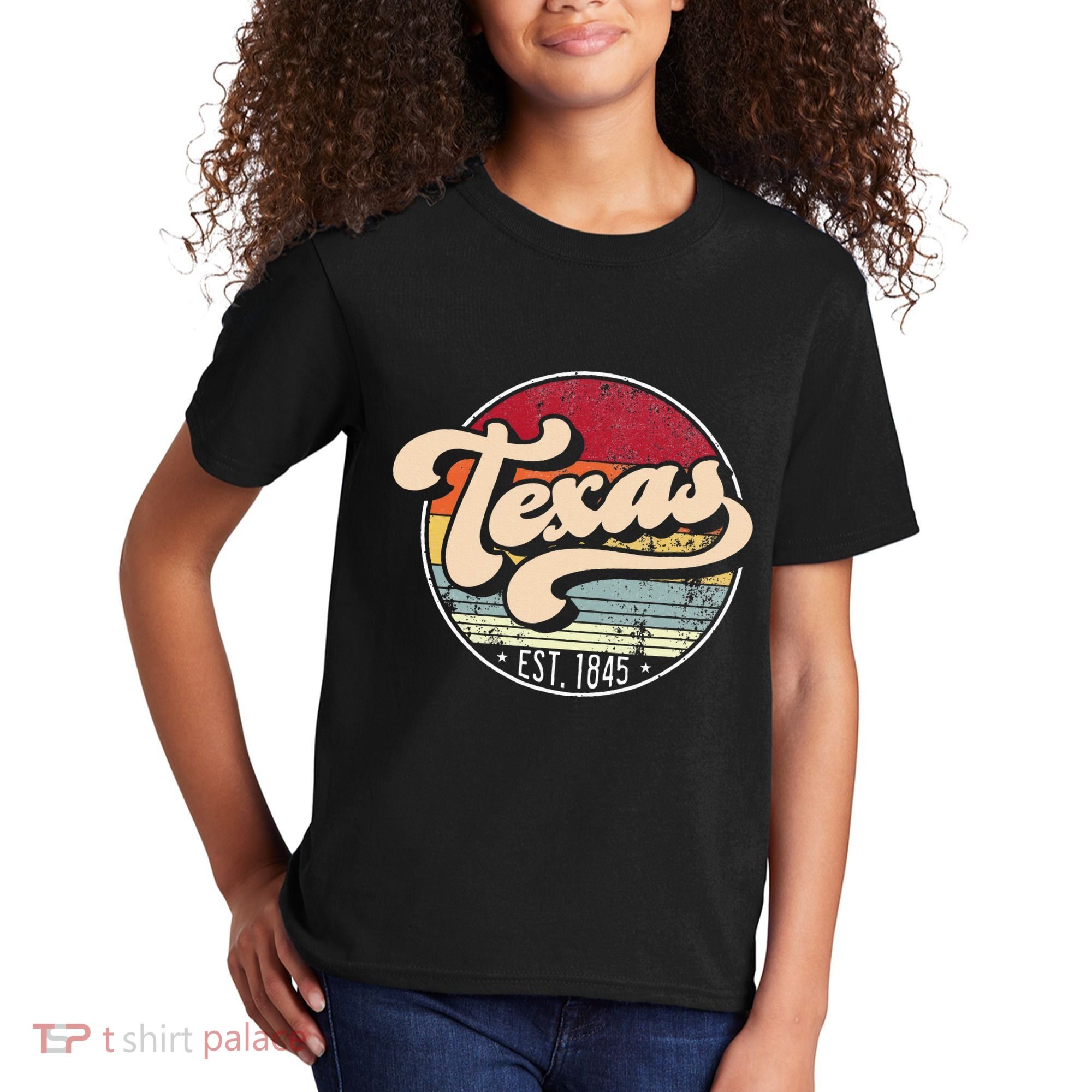 Retro Texas Home State Tx Cool 70s Style Sunset Kids T-Shirt