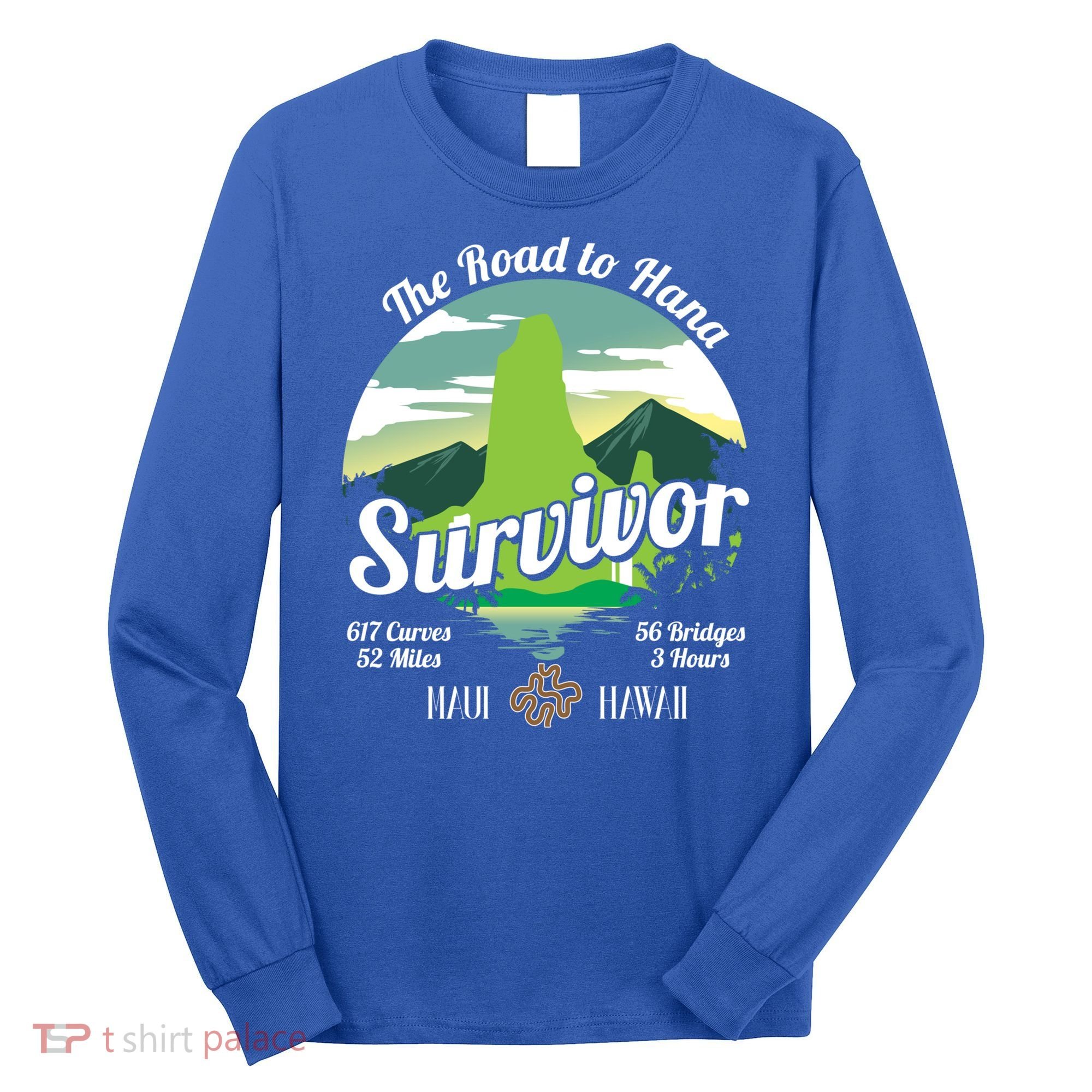 Road To Hana Survivor Curvy Palm Maui Hawaii Lover Gift Long Sleeve Shirt