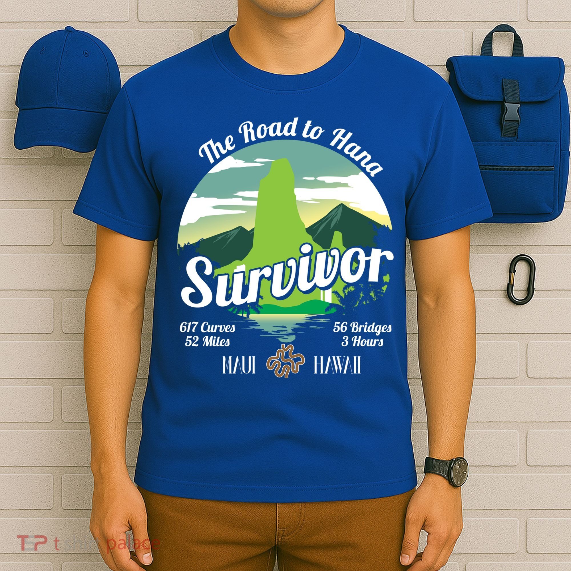 Road To Hana Survivor Curvy Palm Maui Hawaii Lover Gift T-Shirt