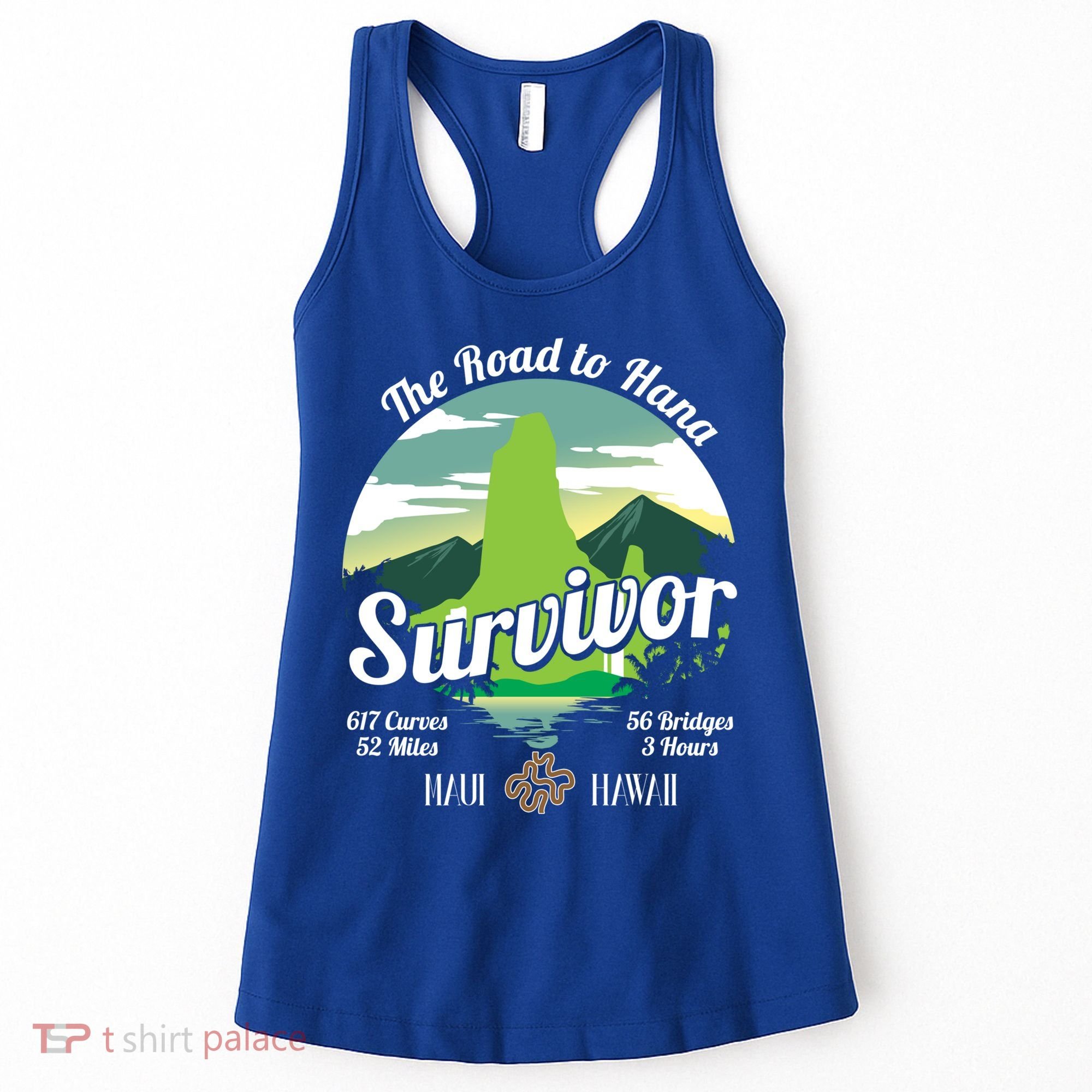 Road To Hana Survivor Curvy Palm Maui Hawaii Lover Gift Women's Tank Top