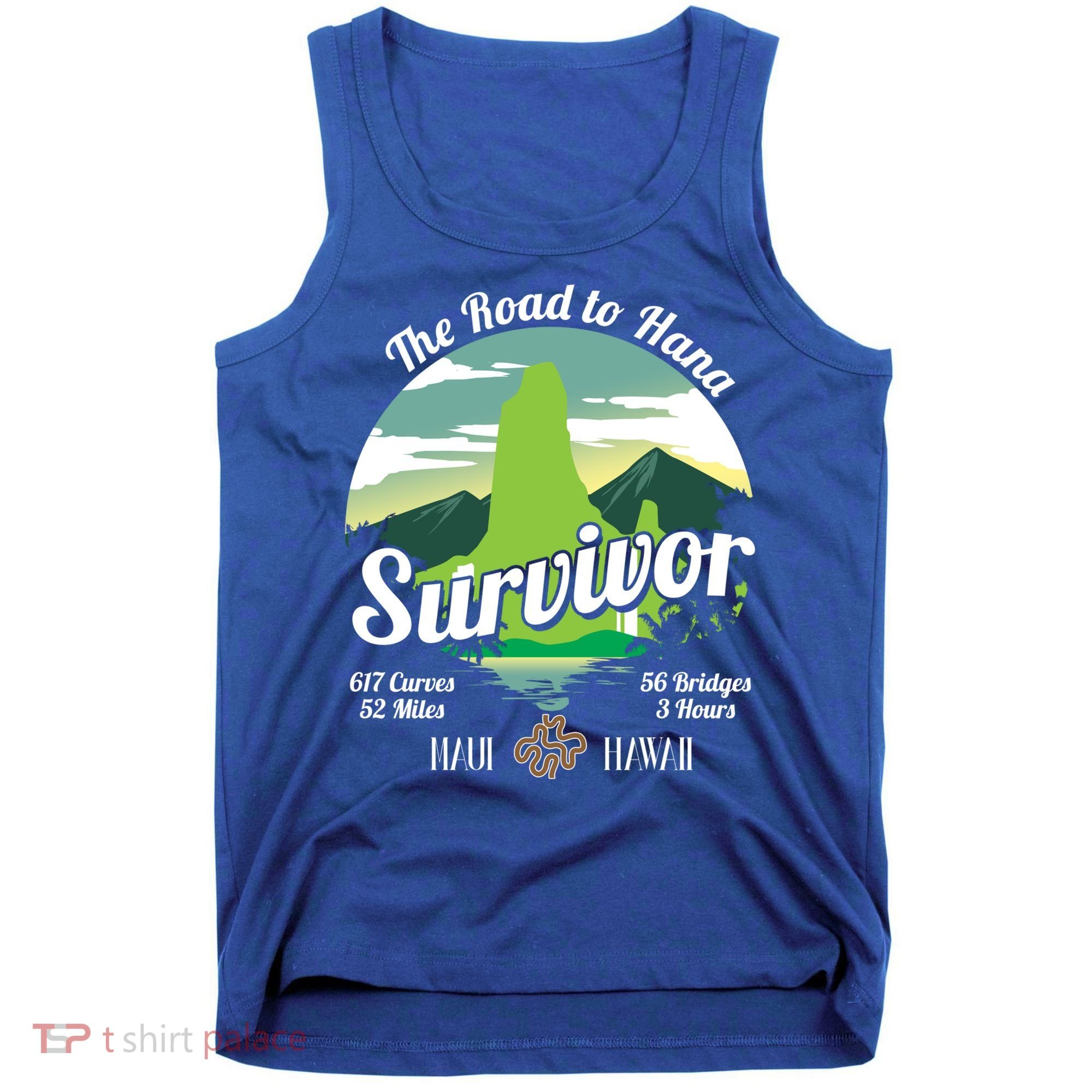 Road To Hana Survivor Curvy Palm Maui Hawaii Lover Gift Tank Top