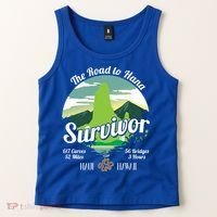 Road To Hana Survivor Curvy Palm Maui Hawaii Lover Gift Tank Top thumb 2