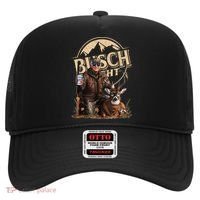 Retro Trump Hunting Deer Funny Beer Drinking Beer Hunting Hat thumb 0