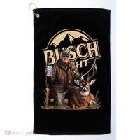 Retro Trump Hunting Deer Funny Beer Drinking Beer Hunting Golf Towel thumb 0