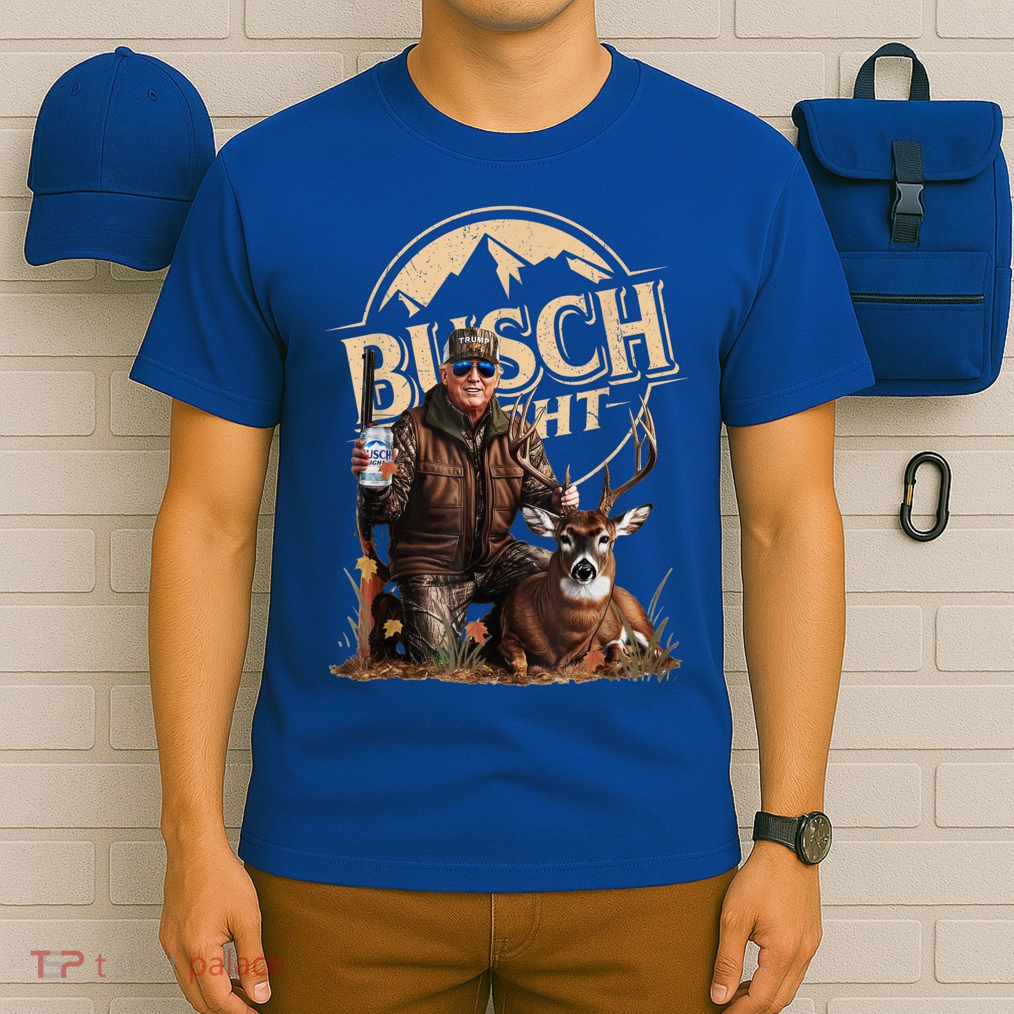 Retro Trump Hunting Deer Funny Beer Drinking Beer Hunting T-Shirt