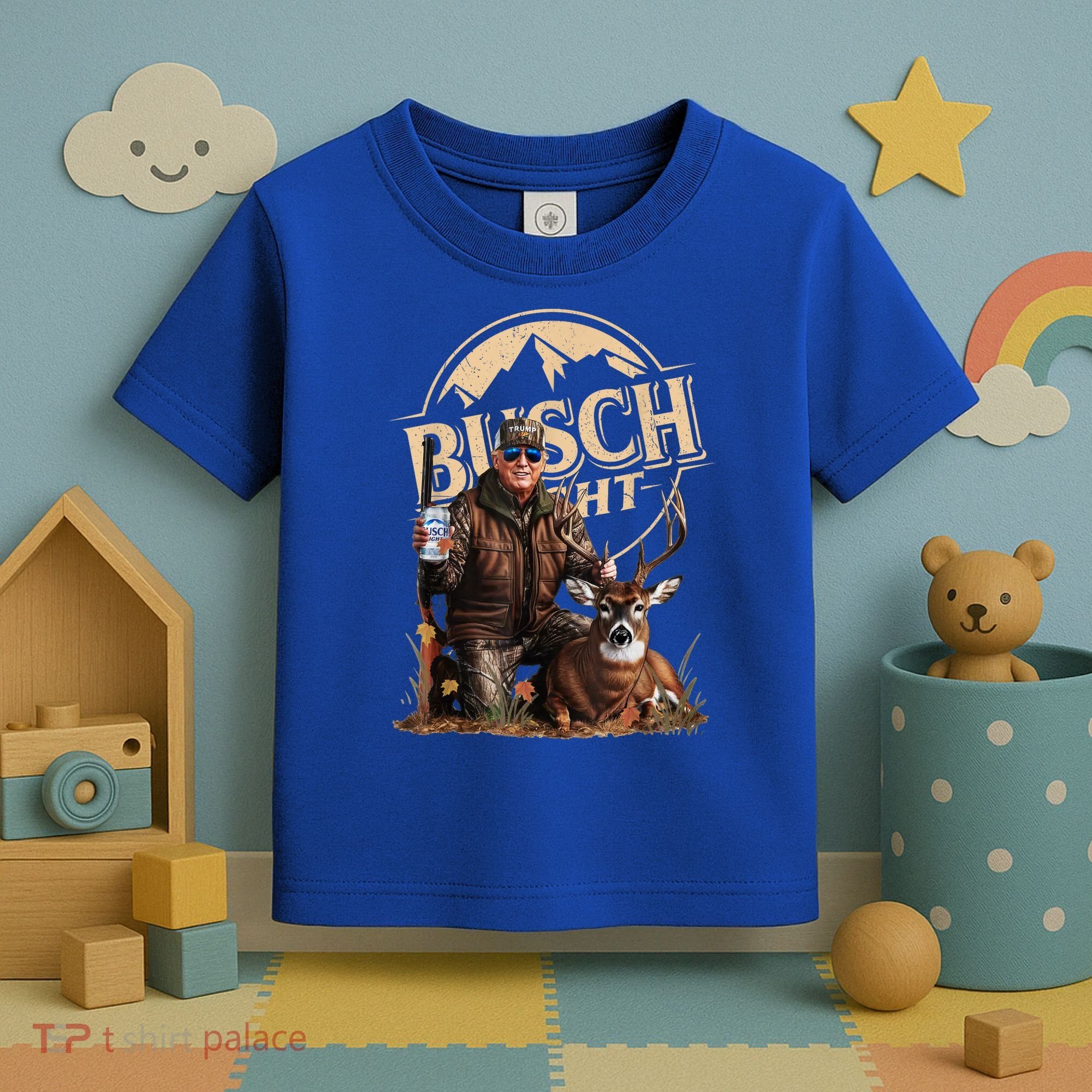 Retro Trump Hunting Deer Funny Beer Drinking Beer Hunting Toddler T-Shirt