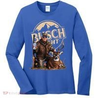 Retro Trump Hunting Deer Funny Beer Drinking Beer Hunting Women's Long Sleeve Shirt thumb 0