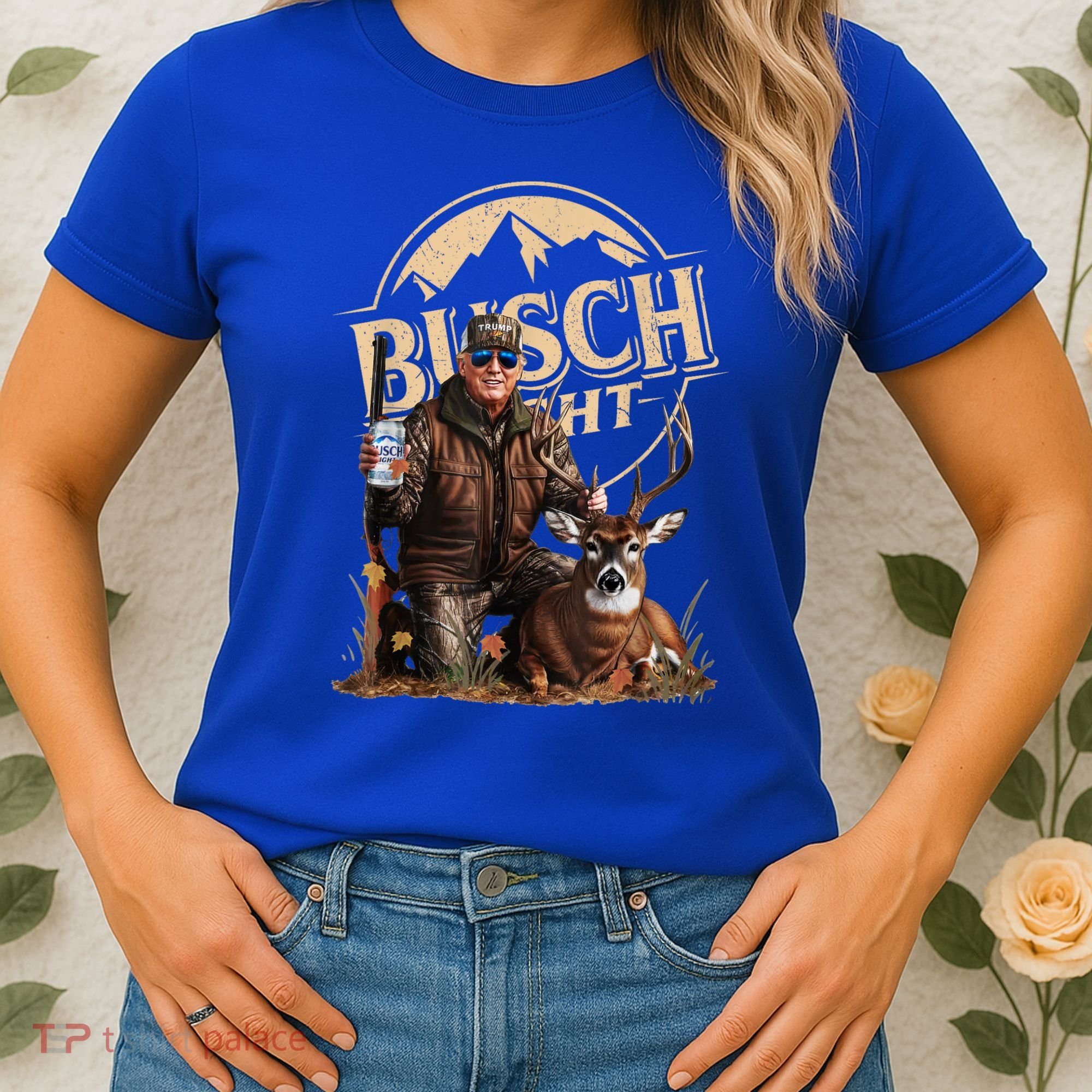 Retro Trump Hunting Deer Funny Beer Drinking Beer Hunting Women's T-Shirt
