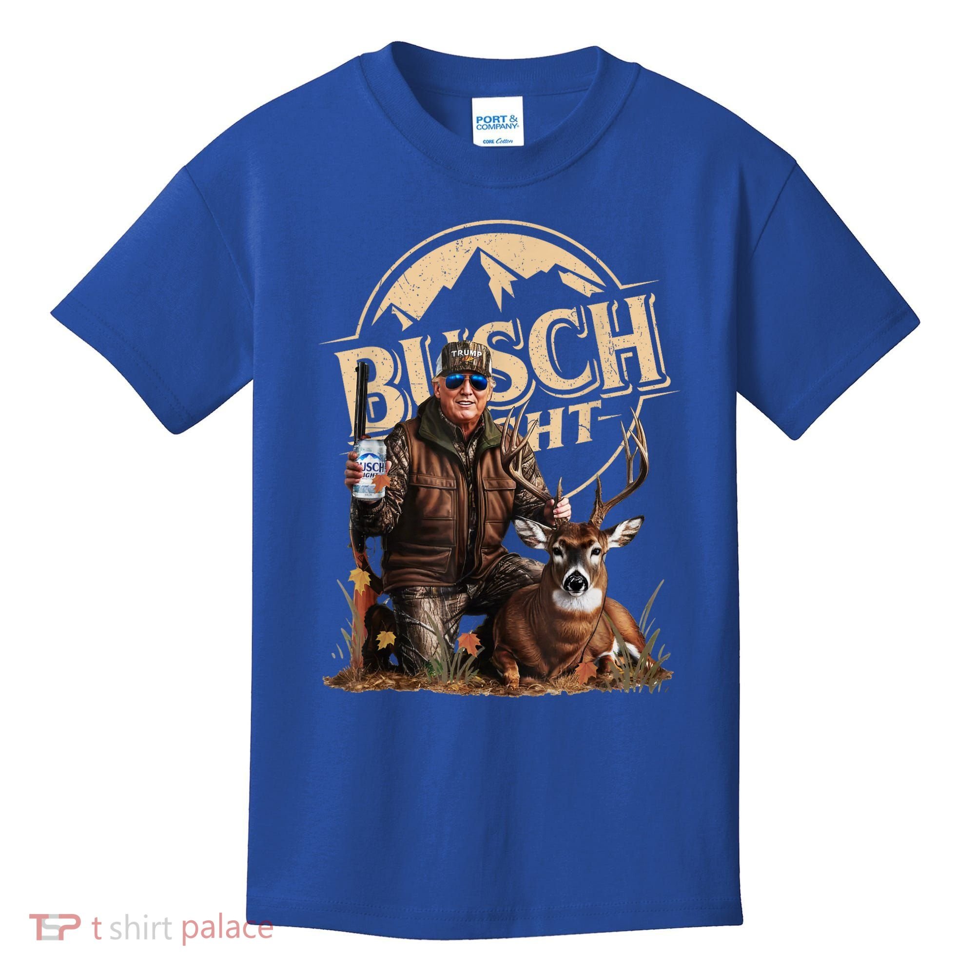 Retro Trump Hunting Deer Funny Beer Drinking Beer Hunting Kids T-Shirt