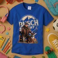 Retro Trump Hunting Deer Funny Beer Drinking Beer Hunting Kids T-Shirt thumb 3