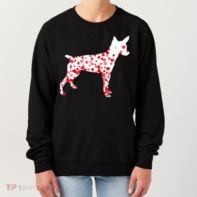 Rat Terrier Heart Dog Valentine's Day Gift Women's Sweatshirt