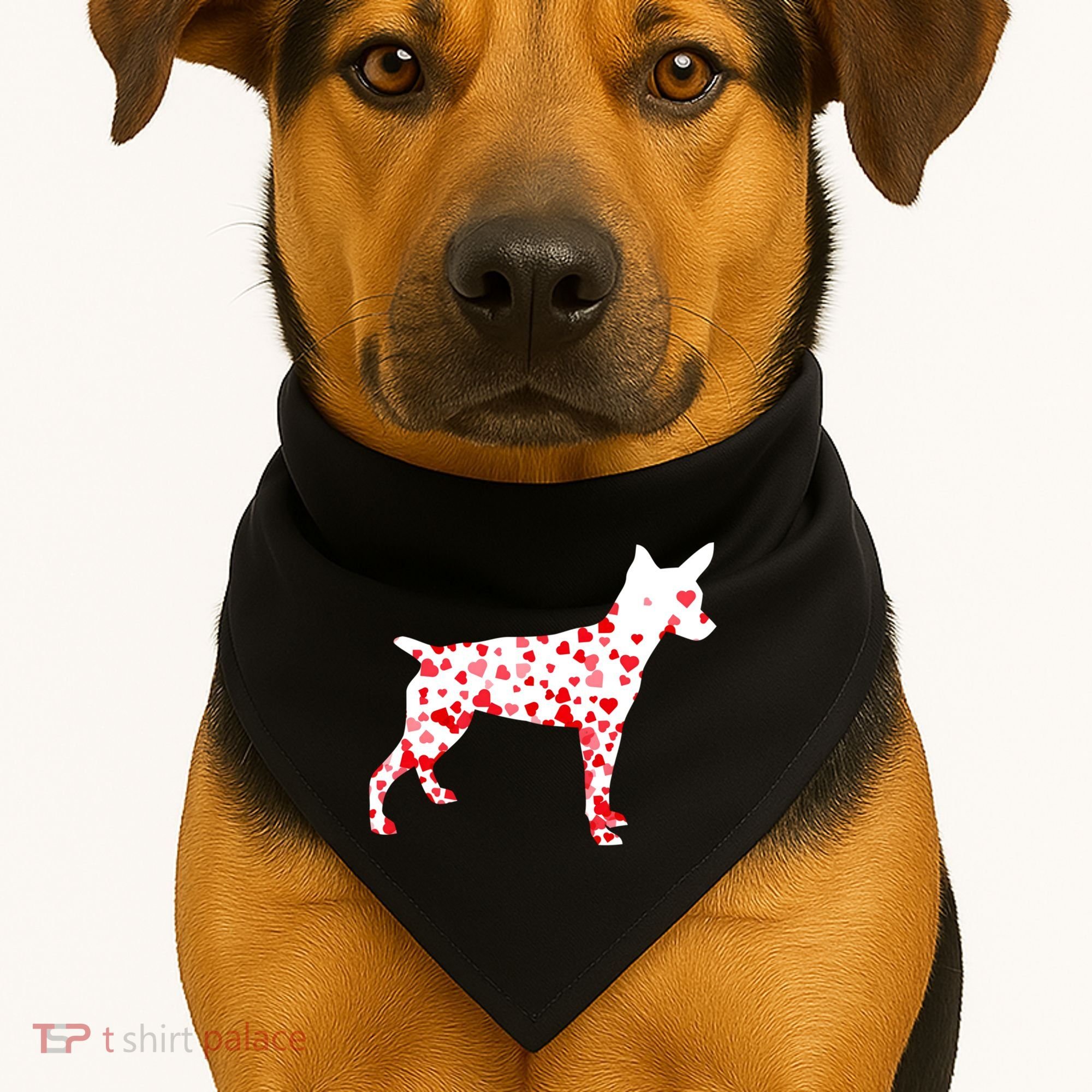 Rat Terrier Heart Dog Valentine's Day Gift USA-Made Doggie Bandana