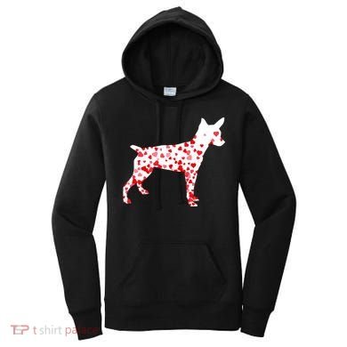 Rat Terrier Heart Dog Valentine's Day Gift Women's Hoodie