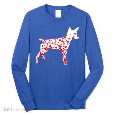 Rat Terrier Heart Dog Valentine's Day Gift Long Sleeve Shirt