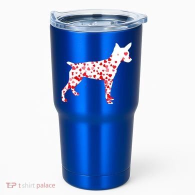 Rat Terrier Heart Dog Valentine's Day Gift Tumbler