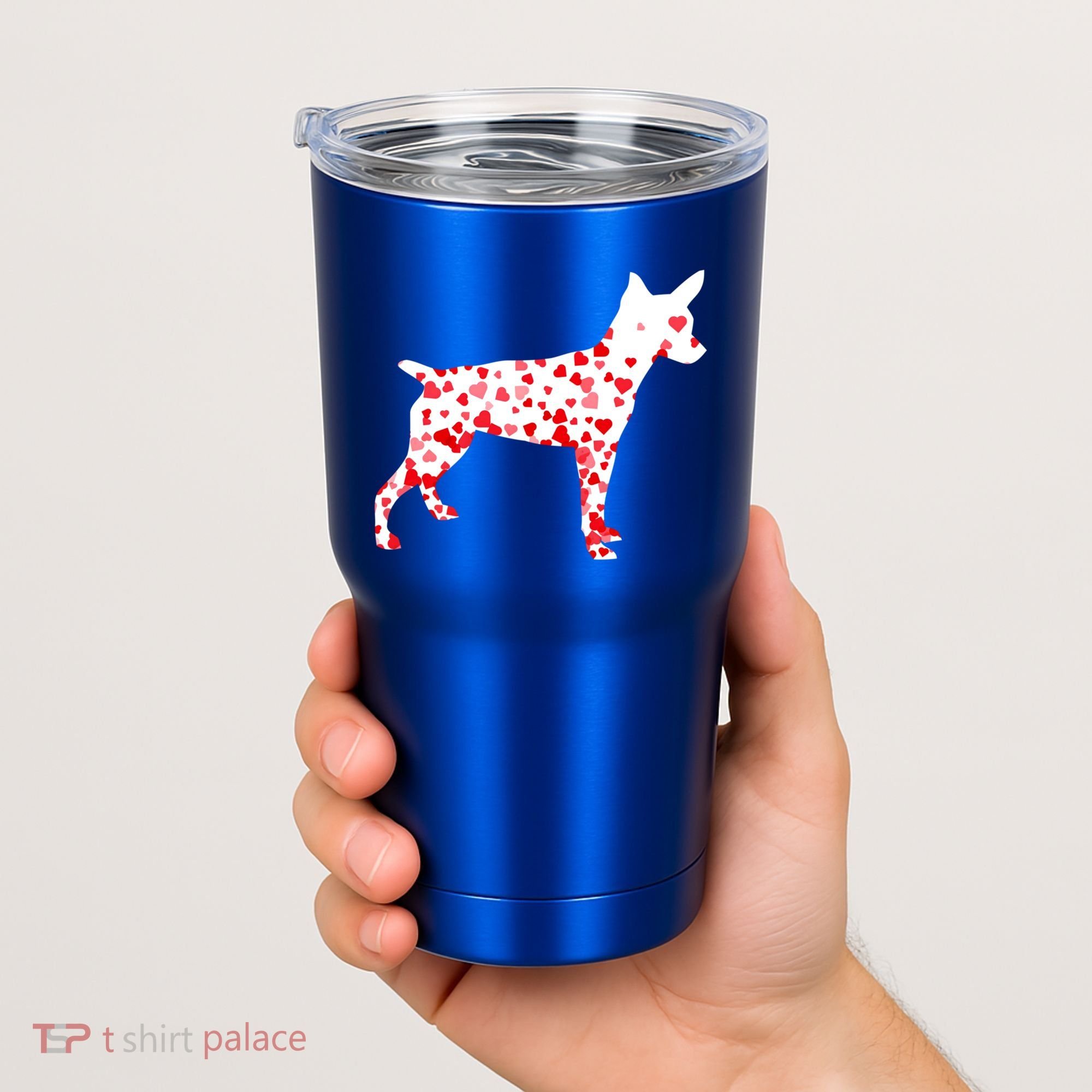 Rat Terrier Heart Dog Valentine's Day Gift Tumbler