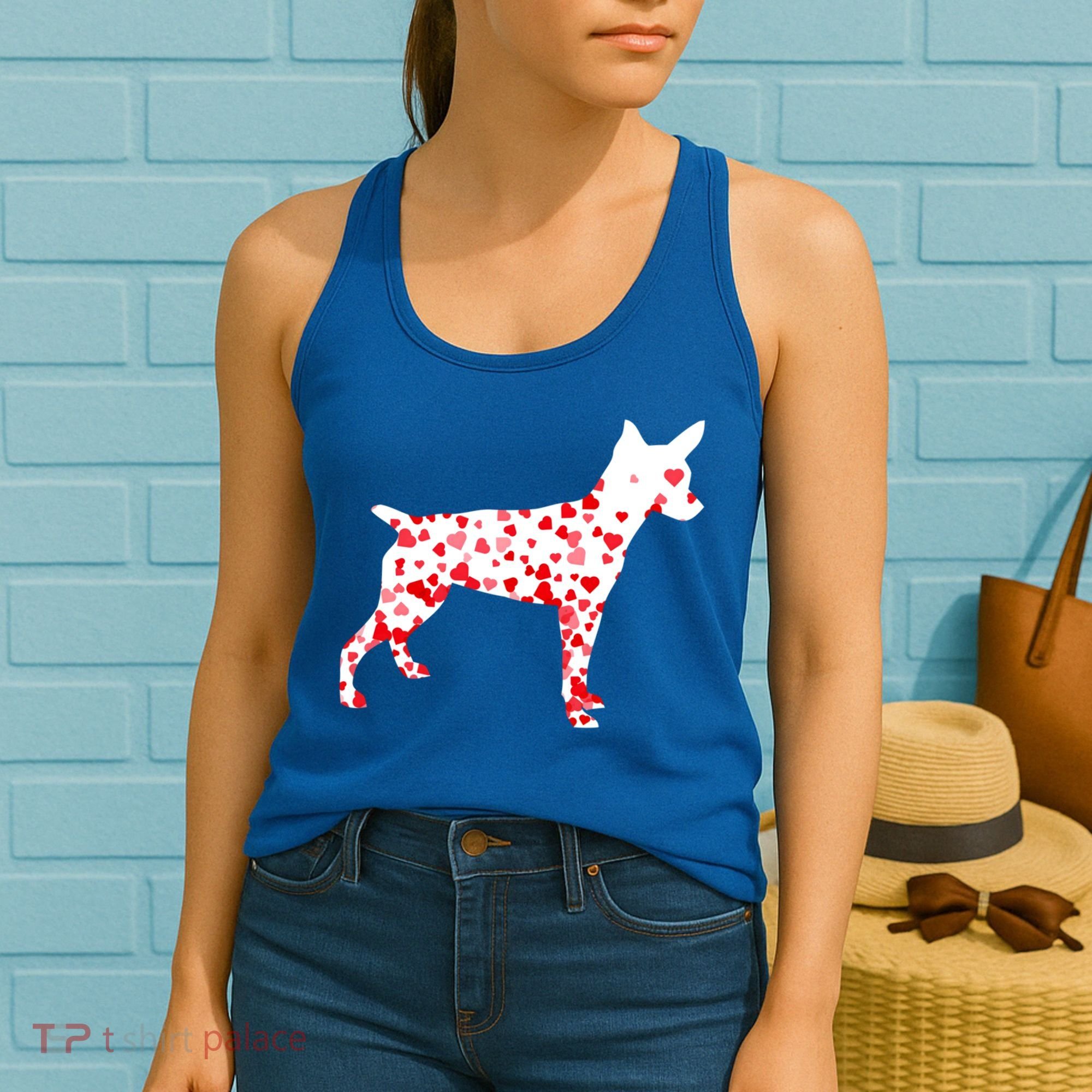 Rat Terrier Heart Dog Valentine's Day Gift Women's Tank Top