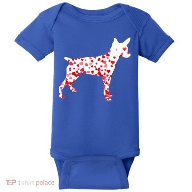 Rat Terrier Heart Dog Valentine's Day Gift Baby Bodysuit