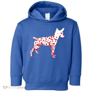 Rat Terrier Heart Dog Valentine's Day Gift Toddler Hoodie