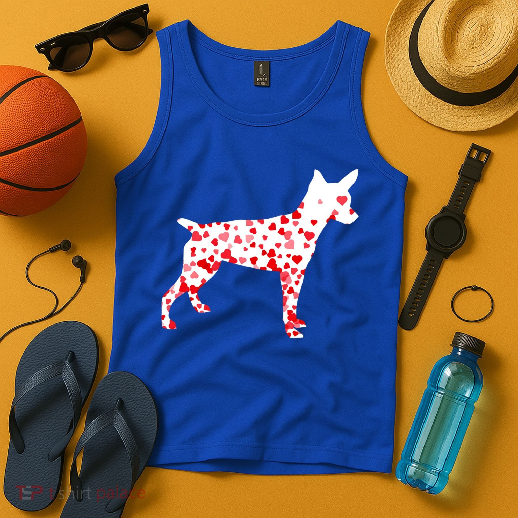 Rat Terrier Heart Dog Valentine's Day Gift Tank Top