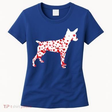 Rat Terrier Heart Dog Valentine's Day Gift Women's T-Shirt