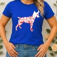 Rat Terrier Heart Dog Valentine's Day Gift Women's T-Shirt thumb 2