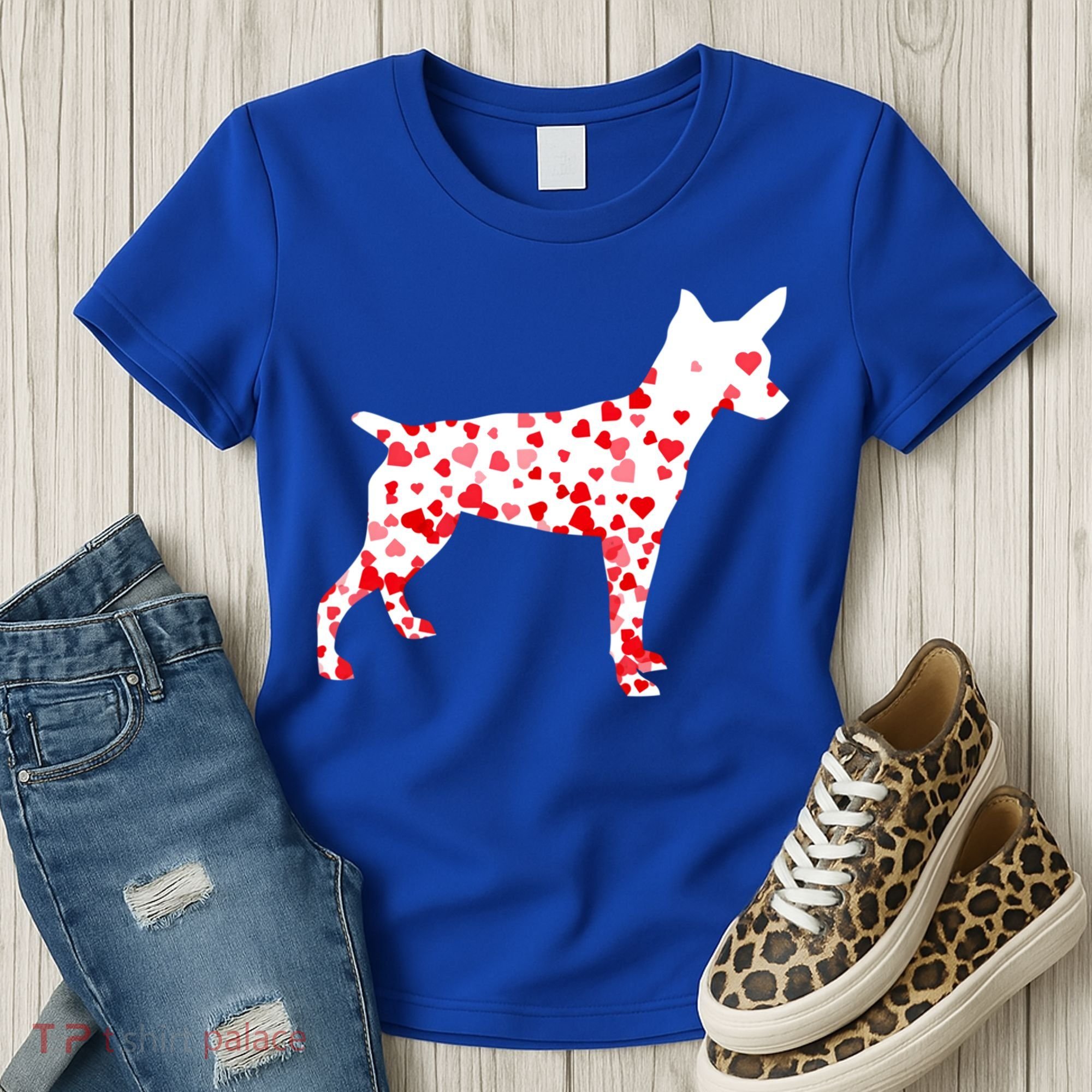 Rat Terrier Heart Dog Valentine's Day Gift Women's T-Shirt