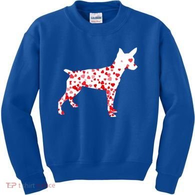 Rat Terrier Heart Dog Valentine's Day Gift Kids Sweatshirt