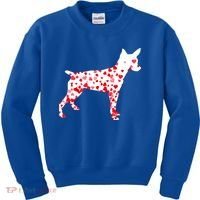 Rat Terrier Heart Dog Valentine's Day Gift Kids Sweatshirt thumb 0