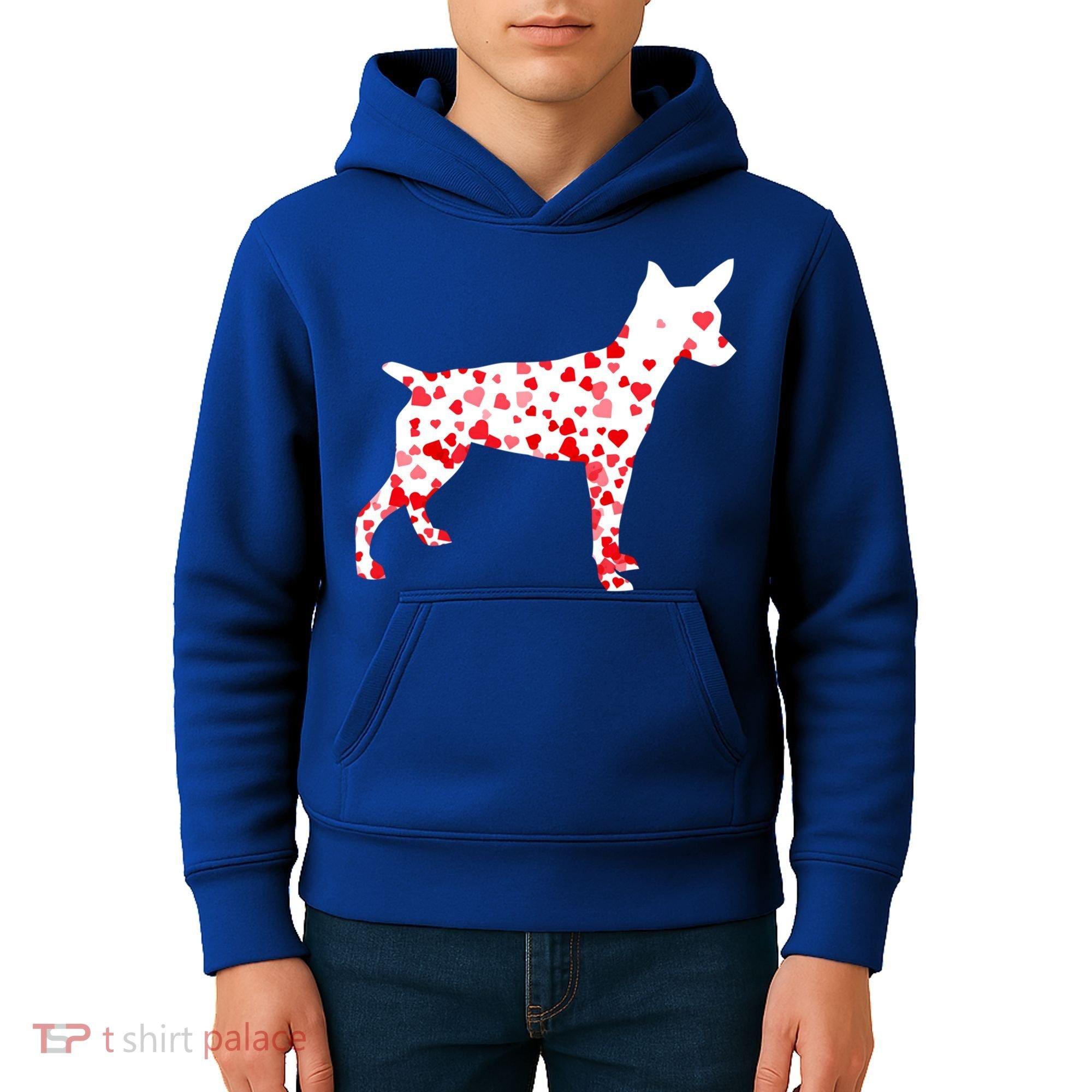 Rat Terrier Heart Dog Valentine's Day Gift Kids Hoodie