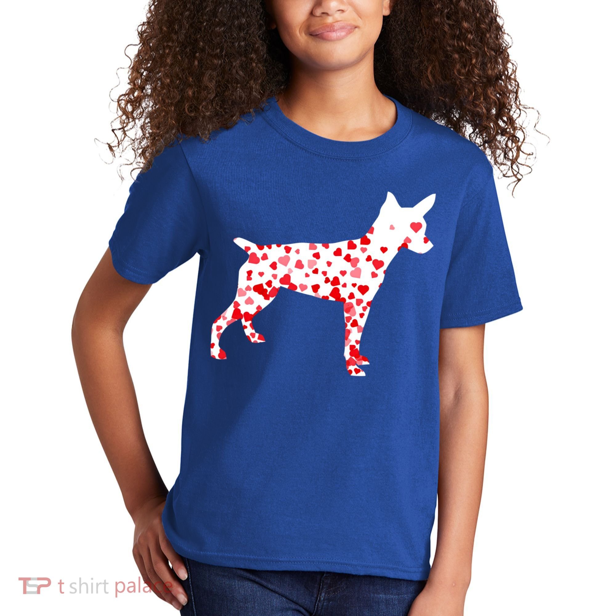 Rat Terrier Heart Dog Valentine's Day Gift Kids T-Shirt