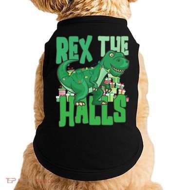 Rex The Halls Dinosaur Christmas Doggie Tank