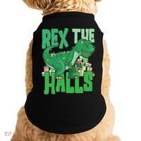 Rex The Halls Dinosaur Christmas Doggie Tank thumb 0