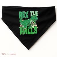 Rex The Halls Dinosaur Christmas USA-Made Doggie Bandana thumb 0