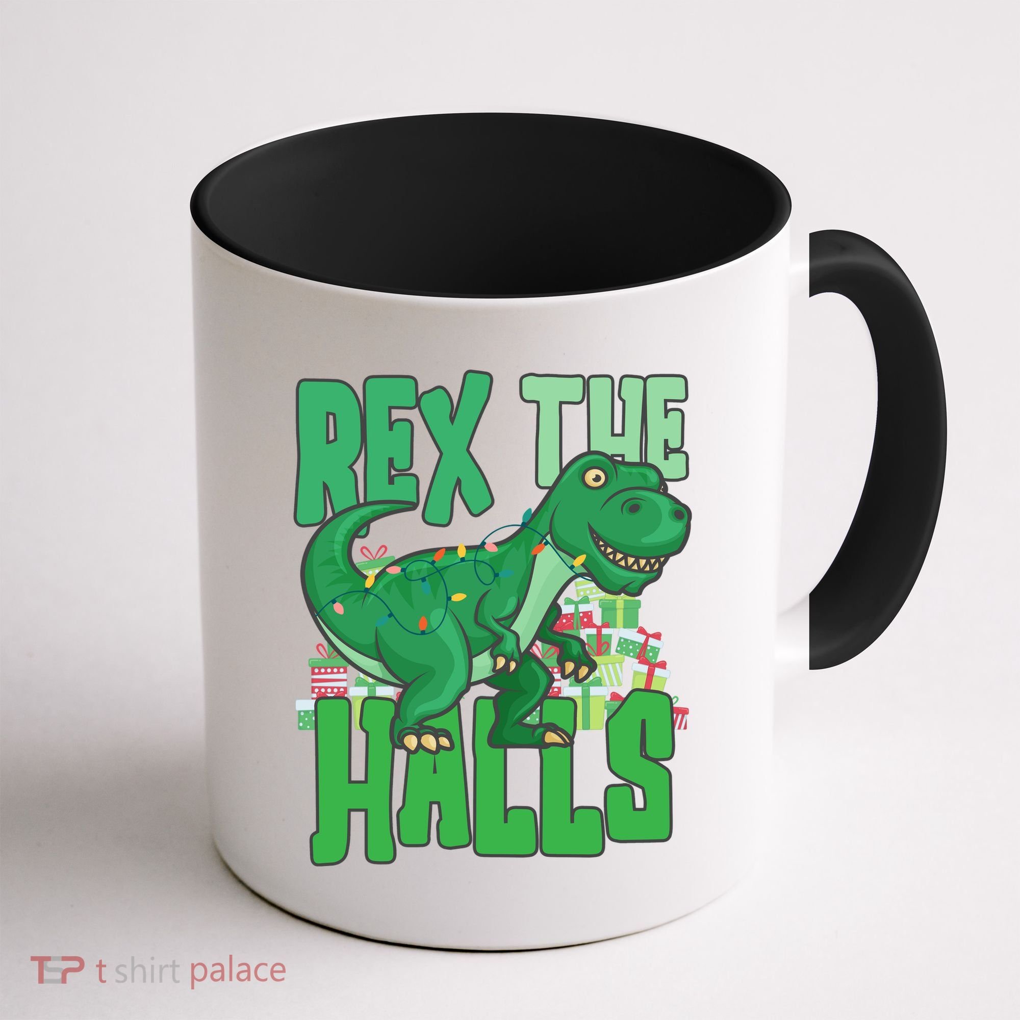 Rex The Halls Dinosaur Christmas Coffee Mug